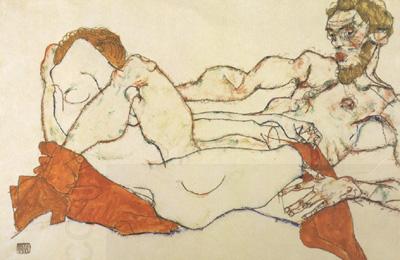Egon Schiele Recling Male and Female Nude Entwined (mk12) China oil painting art
